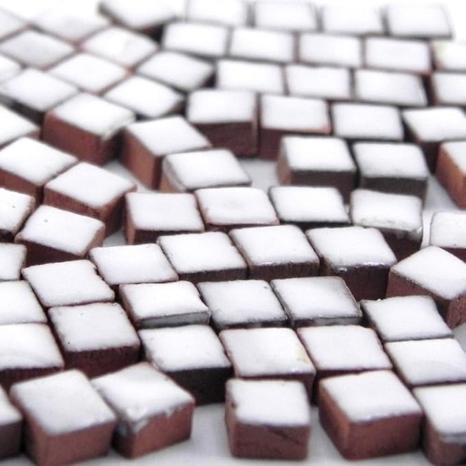 Square Ceramic Tiles, 1000 Pieces, 5mm for Mosaic Designs, dioramas 0.19 inch Oyster White, RW02