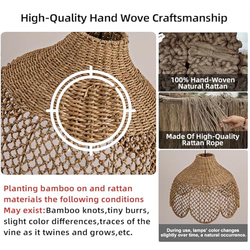 18" Rattan Pendant Light