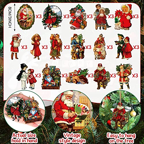 48 Pcs Wooden Christmas Ornaments (48 Count)
