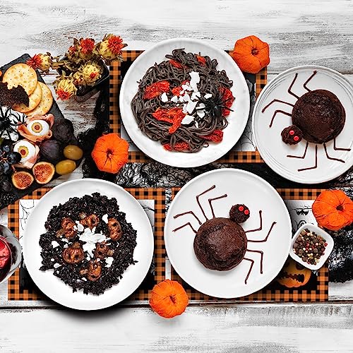 100 Pcs Halloween Placemats Pumpkin Ghost Buffalo Plaid Paper 14x10