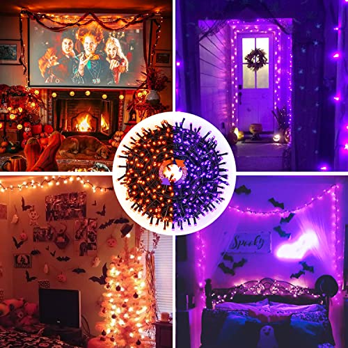 66ft 200 LED Orange and Purple Halloween Lights Plug in (66 Foot)