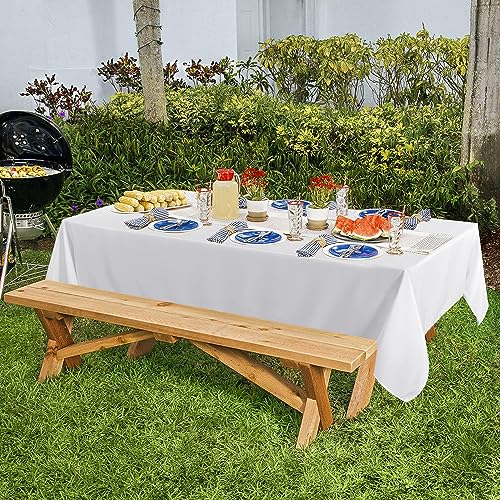 10 Pack White Rectangle Tablecloth (10 Count)