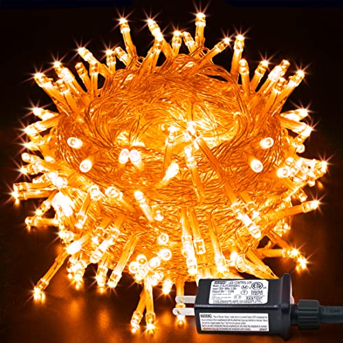 Connectable 100 LED Orange Halloween Lights Indoor with 8 Modes (33 Foot)