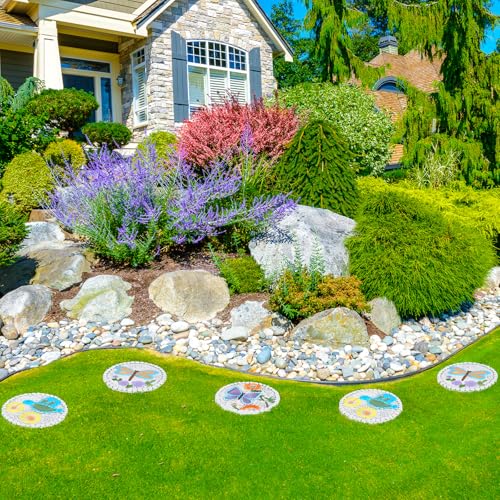 3 Pack Cement Stepping Stones Outdoor 10 Inch Round Garden Stepping Stones (3 Count)