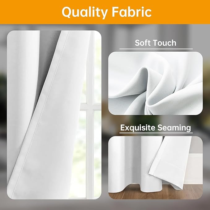 Room Divider Curtains Blackout Floor to Ceiling Curtain with Hook Wall Mount Sliding Door Curtains Ceiling Mount Extra Wide Curtain Wall Divider for Room Separation(Greyish White,W150xH84in)