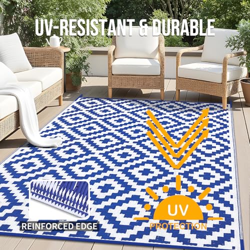 Outdoor Rug 6x9 ft Waterproof Reversible Mat (54 Sq Ft)