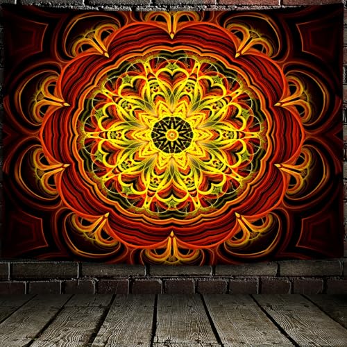 Blacklight Mandala Tapestry Wall Hanging