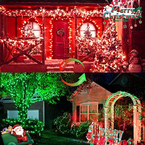 100 LED Red & Green Christmas Lights Plug in (33 Foot)