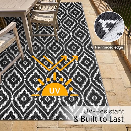 Outdoor Rug 5x8 ft Waterproof Reversible Braided Mat