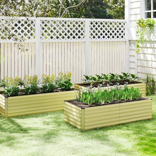 8x4x2ft Outdoor Metal Raised Garden Bed