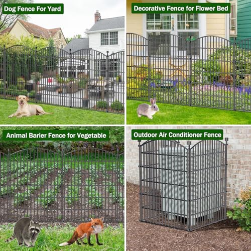 10 Panel No Dig Decorative Garden Fence 40" H x 23.6'L Outdoor Dog Barrier (95 Sq Ft)