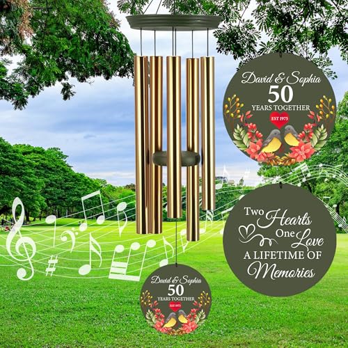 50th Anniversary Wind Chimes Personalized