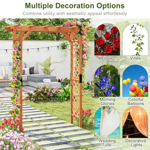 7FT Wooden Garden Arbor Trellis