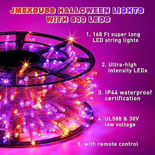 600 LED Halloween Lights Outdoor (168 Foot)