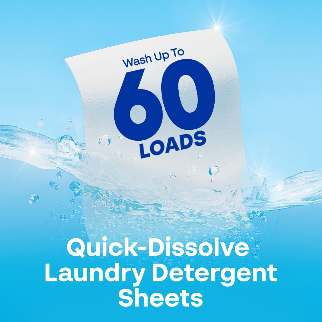 Earth Breeze Laundry Detergent Sheets Fresh Scent - 180 Loads Eco Liquidless Soap - Travel-Friendly for Hot & Cold Cycles, Tackles Tough Stains & Odors - Gentle on Skin, 90 Ct (3 Pack) - NestledHome