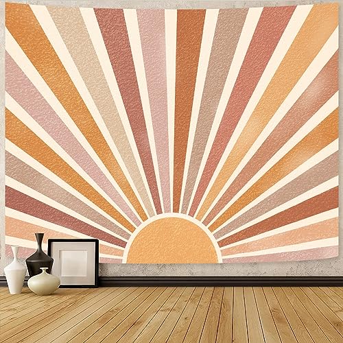 Retro Burning Sun Tapestry Wall Hanging