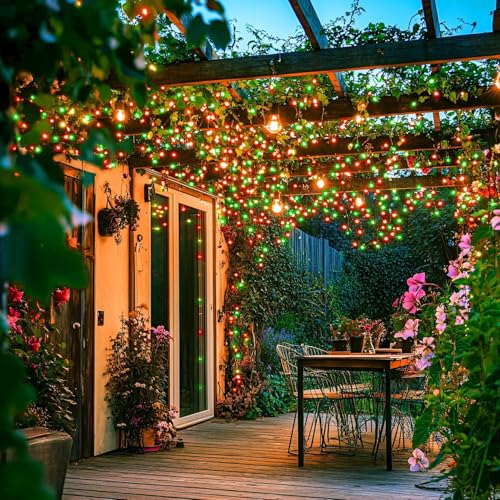 66Ft 200 LED Red and Green Halloween Lights Outdoor Indoor Plug in (66 Foot)