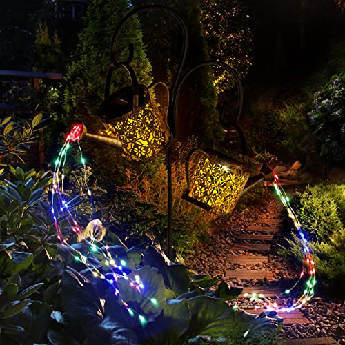 Solar Watering Can Lights Outdoor with 8 Multi