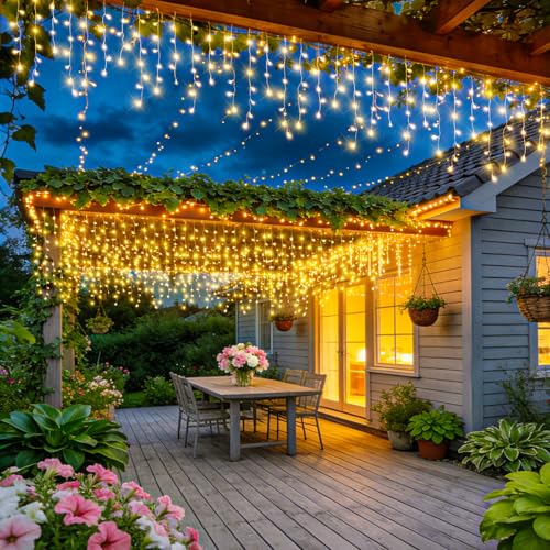 16.5FT 200 LED Icicle Lights for Outside