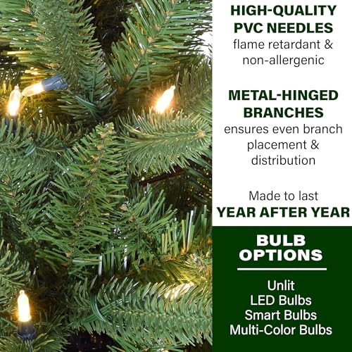 7.5 Ft. Winter Falls Artificial Christmas Tree with Warm White LED Lights and Metal Base