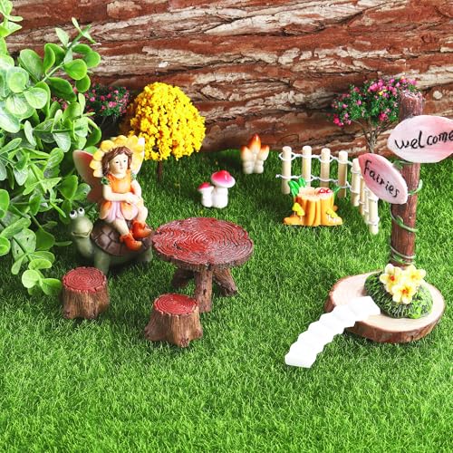 24 Pieces Fake Grass for Crafts Fairy Garden 6 x 6 Inches Artificial Garden Grass for Miniature Ornament Dollhouse DIY Decoration (24 Count)