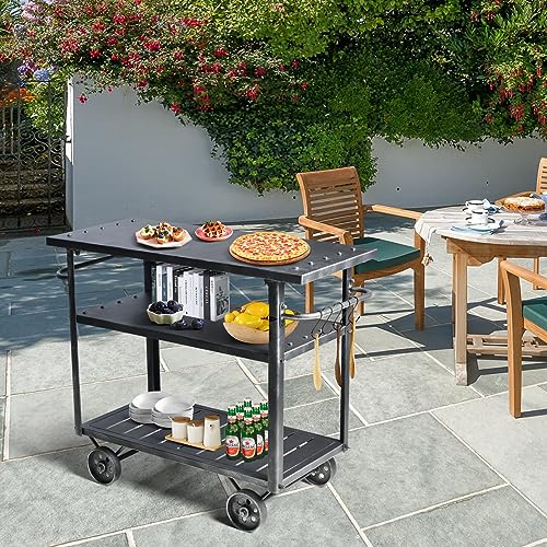 Industrial 3 Tier Rolling Utility Storage Cart Wine Beverage