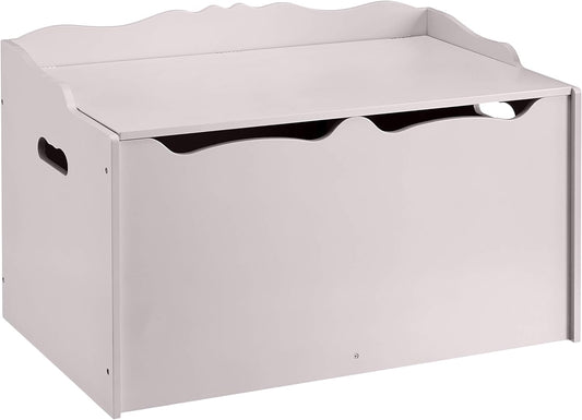 Amazon Basics Kids Toy Box, Wooden Organizer Storage Chest, Gray, 30" x 18" x 19" - NestledHome