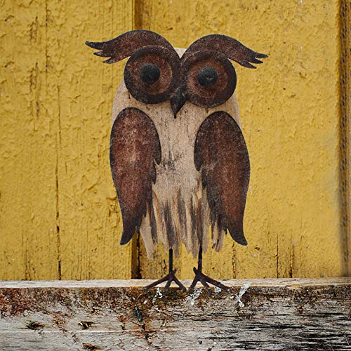Owl Figurines Decor Animal Statue for Home Wooden Stand Owl Sculptures