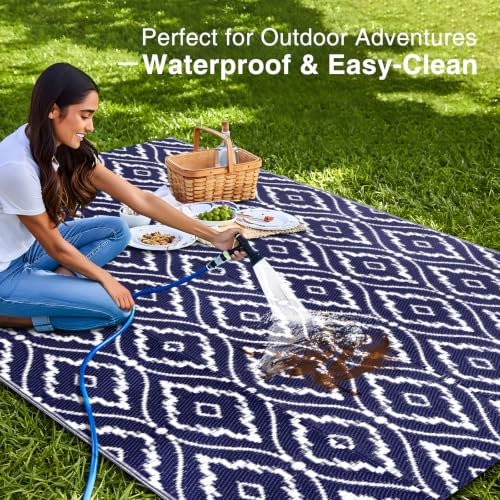 Outdoor Rug 5x8 ft Waterproof Reversible Braided Mat