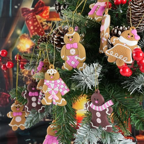 Gingerbread Man Ornaments Christmas Tree Decorations (24 Count)