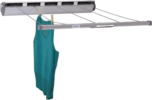 Household Essentials Retractable 5-Line Dryer, White - NestledHome
