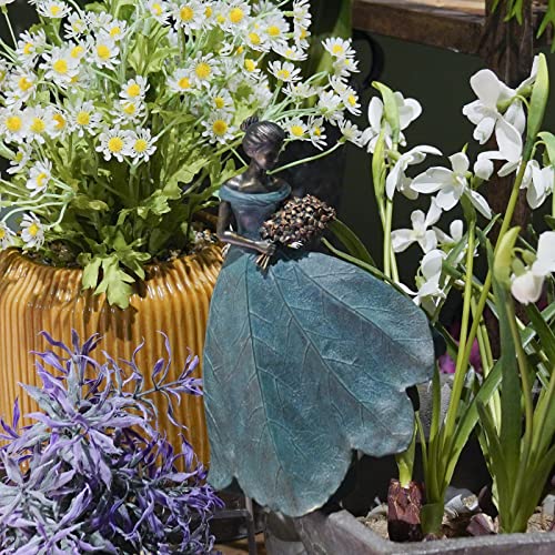 Fairy Statue Leaf Angel Girls 7.5 x 4.5 x 11.5 Inch