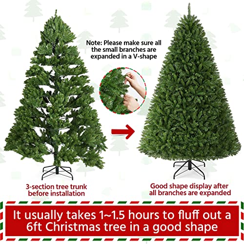 Christmas Tree 6ft Unlit Full Artificial Thick Xmas Tree