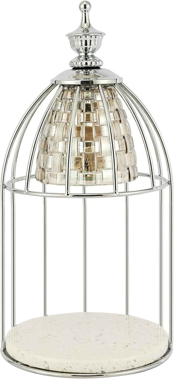 Candle Warmer lamp，Wax Warmer for Scented Wax with dimmable Switch，Heating Aromatherapy Candle Without Flame and Smoke，Gentle Light for Home Decor (Silver)