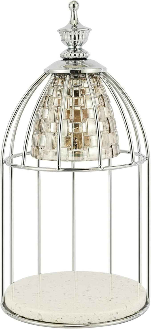 Candle Warmer lamp，Wax Warmer for Scented Wax with dimmable Switch，Heating Aromatherapy Candle Without Flame and Smoke，Gentle Light for Home Decor (Silver)