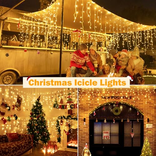 Icicle Lights Outdoor Warm White