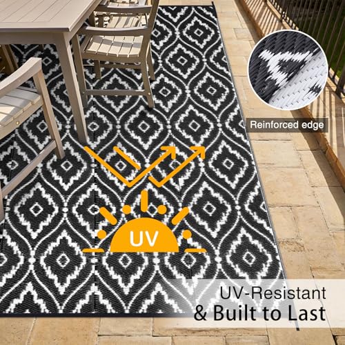 Outdoor Rug 6x9 ft Waterproof Reversible Braided Mat