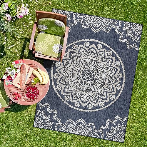 Outdoor Rug 10x14 Modern Area Rugs for Large Indoor and Outdoor Patios and Porches