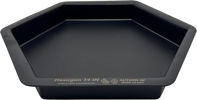 AUTUMN 14" Hexagon Stepping Stone Mold - DIY Concrete Cement Path Maker for Garden Walkway - Made in USA - Decorative Hexagonal Garden Statue & Pathway Mold