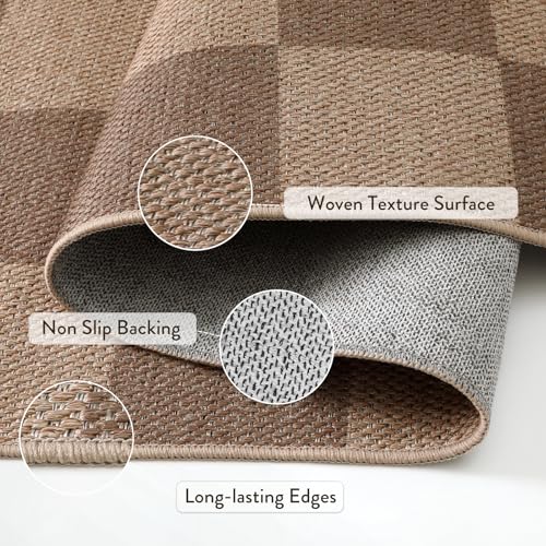 Checkered Easy Jute Living Room Rug