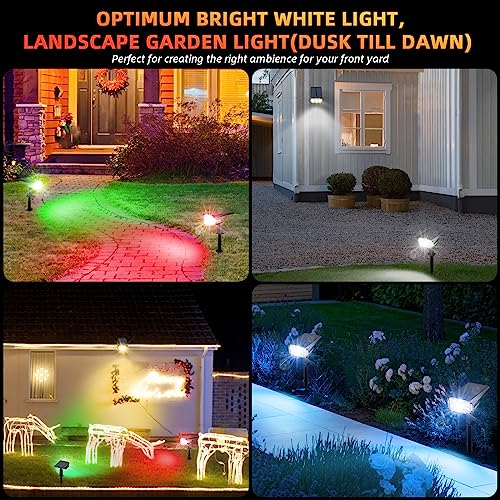 Color Solar Lights Outdoor Waterproof Spotlights with 9 Light Modes (6 Count)