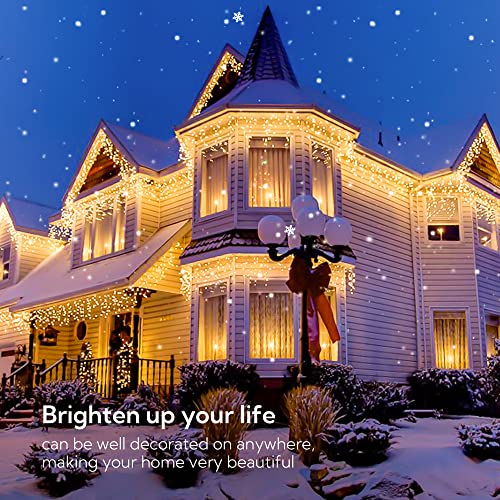 33FT 360 LED Warm White Christmas Icicle Lights