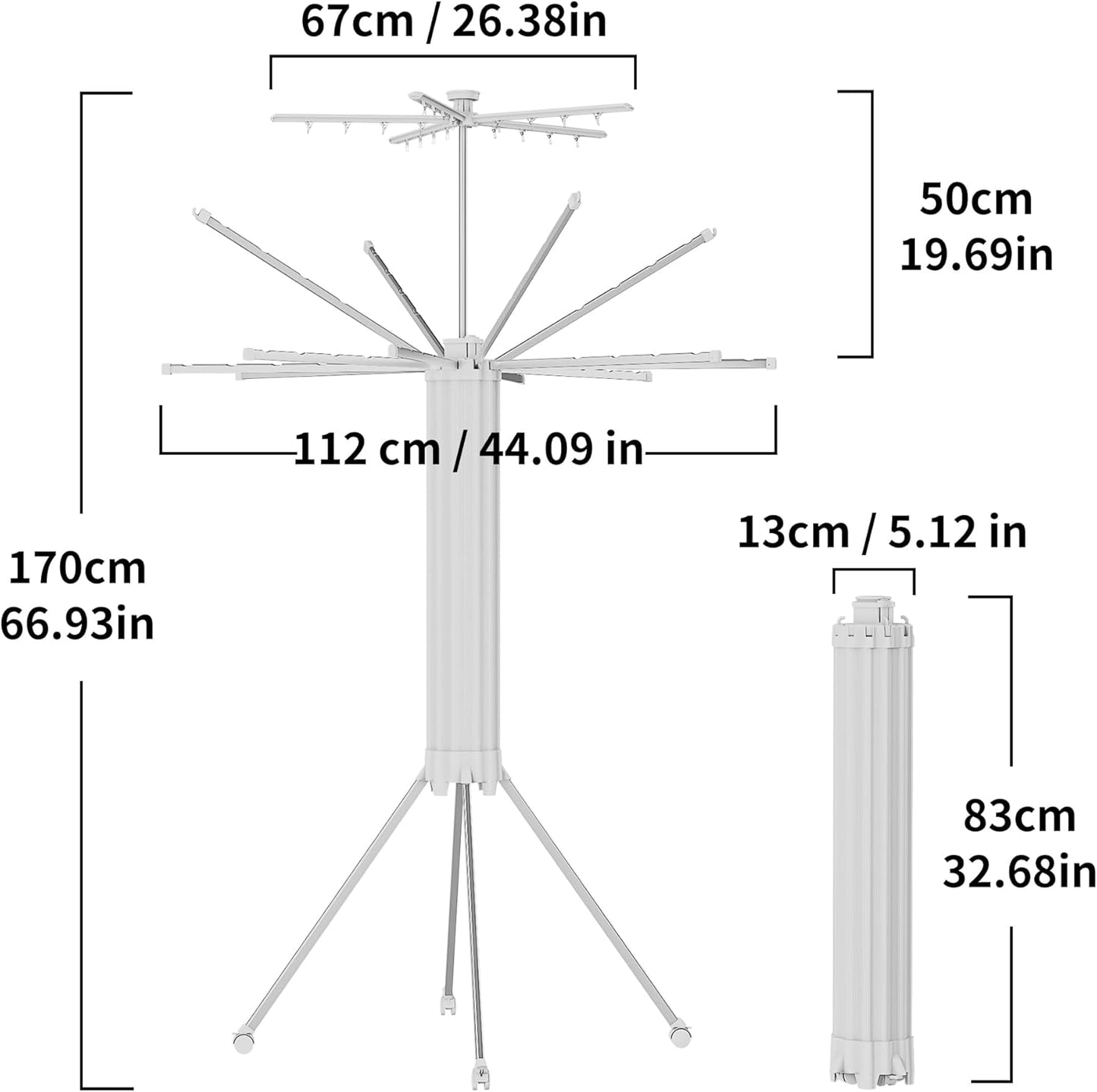 JOOM 4 Legs Double Layer Clothes Drying Rack, Garment Rack Portable and Foldable Space Saving Laundry Drying Rack - Drying Rack Clothing Floor Folding Balcony Bedroom Household Aluminum - NestledHome