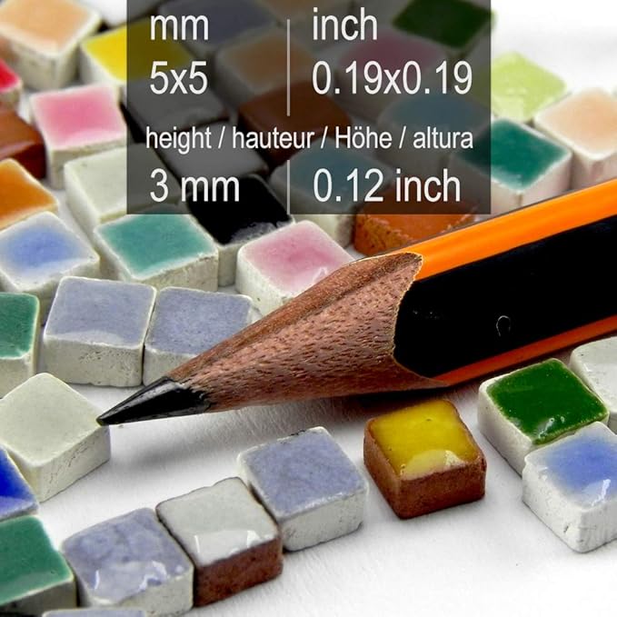1000 Units Moroccan Tiles for DIY Mosaic Artwork Home Decoration 0.19inch 5mm Mix Black White, MXNB