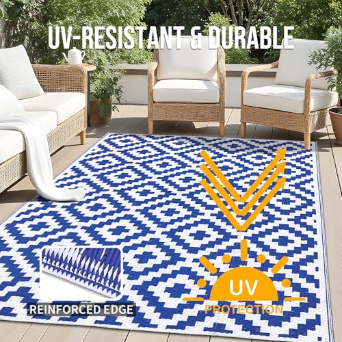 Outdoor Rug 5x8 ft Waterproof Reversible Mat