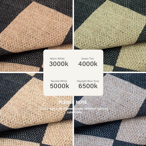 Checkered Easy Jute 4ft Round Outdoor Rug (16 Sq Ft)