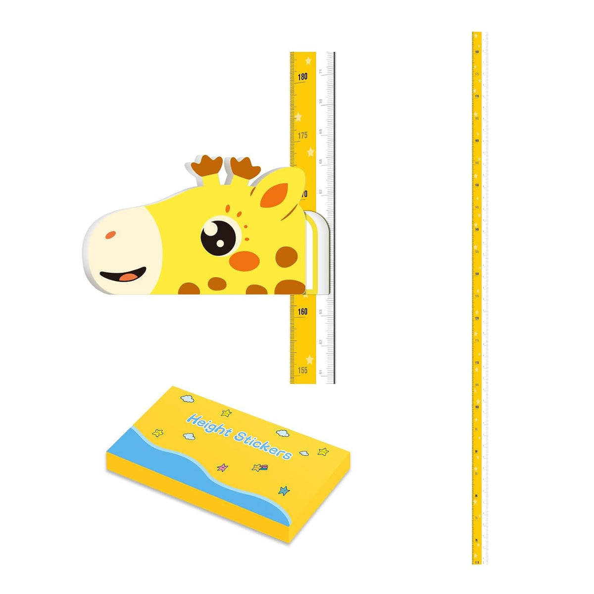 Kids Growth Chart Height Measure Wall Decal Animal Alphabet Stickers Giraffe Design Removable Wall Decorations - NestledHome