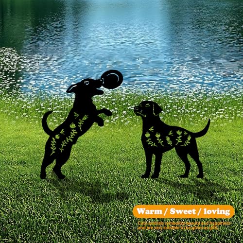 4 Pack Dog Metal Garden Decorative Stakes (4 Count)