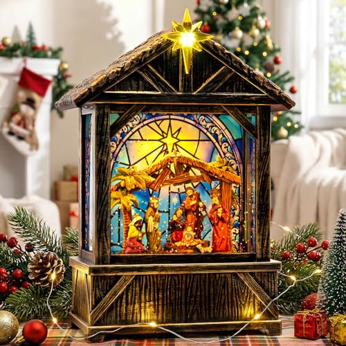 Christmas Snow Globe Lantern Indoor Decor