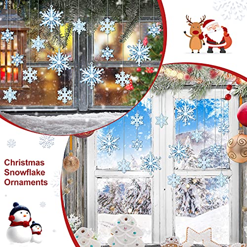Blue 40 Pcs Christmas Snowflake Ornaments for Xmas Tree